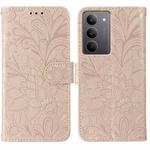 For Realme 14x Lace Flower Embossing Flip Leather Phone Case(Rose Gold)