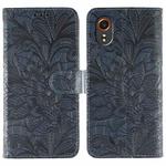 For Samsung Galaxy XCover7 Lace Flower Embossing Flip Leather Phone Case(Dark Blue)