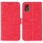 For Samsung Galaxy XCover7 Lace Flower Embossing Flip Leather Phone Case(Red)