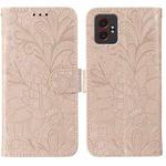 For Samsung Galaxy XCover7 Pro Lace Flower Embossing Flip Leather Phone Case(Rose Gold)