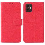 For Samsung Galaxy XCover7 Pro Lace Flower Embossing Flip Leather Phone Case(Red)