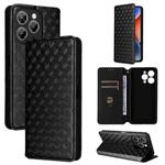 For Oukitel P1 Cubic Grid Texture Flip Leather Phone Case(Black)