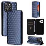 For Oukitel P1 Cubic Grid Texture Flip Leather Phone Case(Blue)