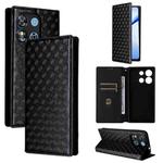 For Oukitel C57 / C57S / C57 Pro Cubic Grid Texture Flip Leather Phone Case(Black)