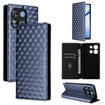 For Oukitel C57 / C57S / C57 Pro Cubic Grid Texture Flip Leather Phone Case(Blue)