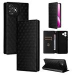 For Oukitel C53 Cubic Grid Texture Flip Leather Phone Case(Black)
