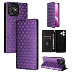 For Oukitel C53 Cubic Grid Texture Flip Leather Phone Case(Purple)