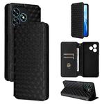 For Oukitel C51 Cubic Grid Texture Flip Leather Phone Case(Black)