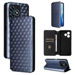 For Oukitel C51 Cubic Grid Texture Flip Leather Phone Case(Blue)