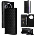 For Oukitel C37 Cubic Grid Texture Flip Leather Phone Case(Black)
