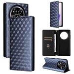 For Oukitel C37 Cubic Grid Texture Flip Leather Phone Case(Blue)