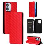 For Oukitel C35 / C36 Cubic Grid Texture Flip Leather Phone Case(Red)