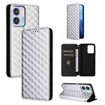 For Oukitel C35 / C36 Cubic Grid Texture Flip Leather Phone Case(Silver)