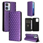For Oukitel C35 / C36 Cubic Grid Texture Flip Leather Phone Case(Purple)