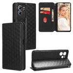 For Oukitel C32 Cubic Grid Texture Flip Leather Phone Case(Black)