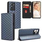 For Oukitel C32 Cubic Grid Texture Flip Leather Phone Case(Blue)