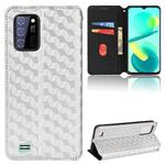For Oukitel C25 Cubic Grid Texture Flip Leather Phone Case(Silver)