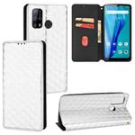 For Oukitel C23 Pro Cubic Grid Texture Flip Leather Phone Case(Silver)