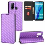 For Oukitel C23 Pro Cubic Grid Texture Flip Leather Phone Case(Purple)