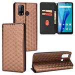 For Oukitel C23 Pro Cubic Grid Texture Flip Leather Phone Case(Brown)