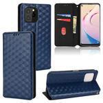 For Oukitel C21 Pro Cubic Grid Texture Flip Leather Phone Case(Blue)