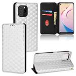 For Oukitel C21 Pro Cubic Grid Texture Flip Leather Phone Case(Silver)
