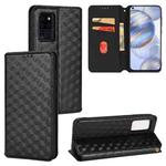 For Oukitel C21 Cubic Grid Texture Flip Leather Phone Case(Black)