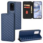 For Oukitel C21 Cubic Grid Texture Flip Leather Phone Case(Blue)