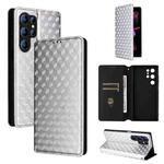 For Oukitel C61 / C61 Pro Cubic Grid Texture Flip Leather Phone Case(Silver)