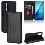 For TCL 20 5G / 20S / 20L / 20L+ Cubic Grid Texture Flip Leather Phone Case(Black)