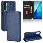 For TCL 20 5G / 20S / 20L / 20L+ Cubic Grid Texture Flip Leather Phone Case(Blue)