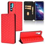 For TCL 20 Pro 5G Cubic Grid Texture Flip Leather Phone Case(Red)