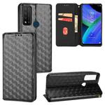 For TCL 20 R 5G / 20 AX 5G / Bremen 5G Cubic Grid Texture Flip Leather Phone Case(Black)
