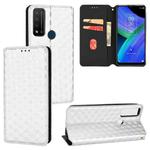 For TCL 20 R 5G / 20 AX 5G / Bremen 5G Cubic Grid Texture Flip Leather Phone Case(Silver)