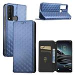For TCL 20 XE Cubic Grid Texture Flip Leather Phone Case(Blue)