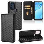 For TCL 20B 6159K Cubic Grid Texture Flip Leather Phone Case(Black)
