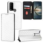 For TCL 30 XE 5G / TCL 30 V 5G Cubic Grid Texture Flip Leather Phone Case(Silver)