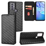 For TCL 30E / 30 SE / 305 / 306 Cubic Grid Texture Flip Leather Phone Case(Black)