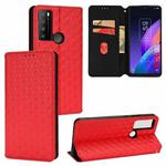 For TCL 30XL 2022 Cubic Grid Texture Flip Leather Phone Case(Red)