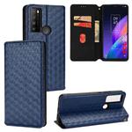 For TCL 30XL 2022 Cubic Grid Texture Flip Leather Phone Case(Blue)