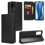 For TCL 40 XL Cubic Grid Texture Flip Leather Phone Case(Black)