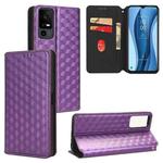 For TCL 40 XL Cubic Grid Texture Flip Leather Phone Case(Purple)