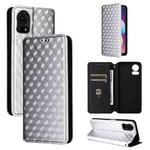 For TCL 50 LE / K23 / K24 Cubic Grid Texture Flip Leather Phone Case(Silver)