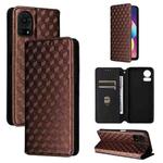 For TCL 50 LE / K23 / K24 Cubic Grid Texture Flip Leather Phone Case(Brown)