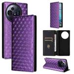 For TCL 50 NxtPaper / 50 Pro NxtPaper Cubic Grid Texture Flip Leather Phone Case(Purple)