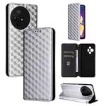 For TCL 50 XL 5G Cubic Grid Texture Flip Leather Phone Case(Silver)