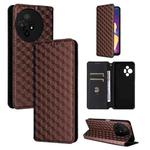 For TCL 50 XL 5G Cubic Grid Texture Flip Leather Phone Case(Brown)