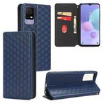 For TCL 405 / TCL 406 Cubic Grid Texture Flip Leather Phone Case(Blue)