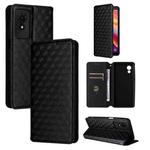 For TCL 501 Cubic Grid Texture Flip Leather Phone Case(Black)