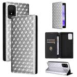 For TCL 502 Cubic Grid Texture Flip Leather Phone Case(Silver)